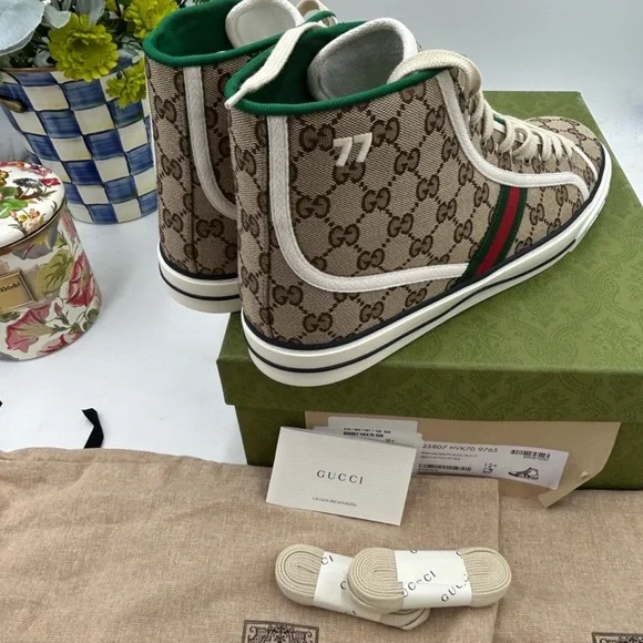 Men’s Gucci tennis 1977 HighTop Sneakers size 12.5 made in Italy